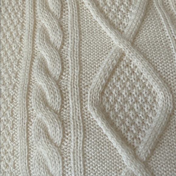 Murano Merino Wool Cable Knit Shawl Collar Sweater | Quiet Luxury Classic | S - Picture 6 of 11